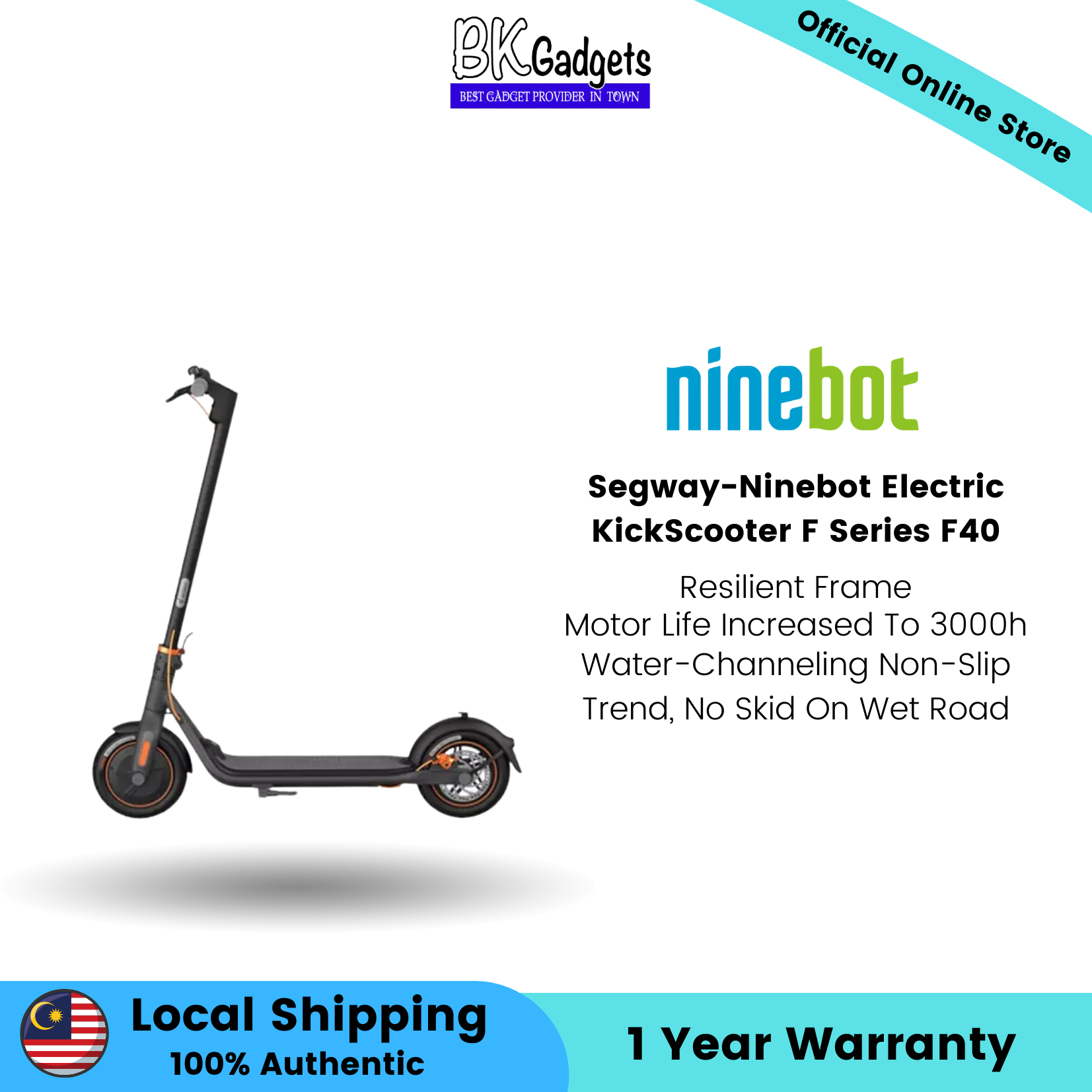 Segway Ninebot Electric KickScooter F Series F40 Resilient Frame