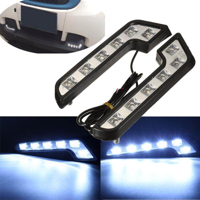 2 Chiếc 12V Led DRL Hình Chữ L Xe Hơi Màu Trắng VAN Lái Xe Đèn LED Lái Xe Ban Ngày Chạy Sương Mù Đèn LED Sương Mù Phía Trước