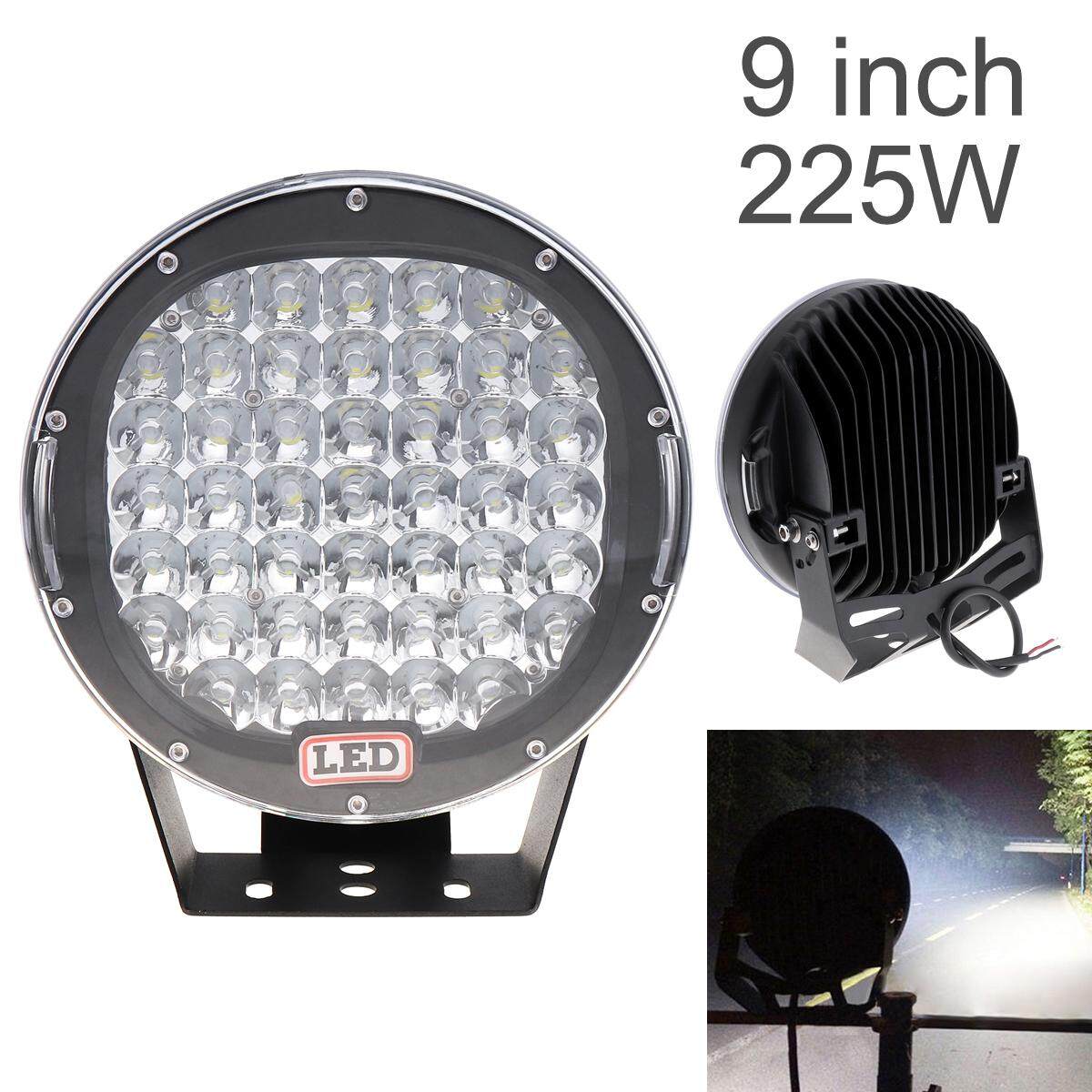 1 Piece Beam-Lampu Sorot Mobil Worklight Kendaraan Lampu Berkendara 9 Inch Bulat 225 W 45x Cree LED untuk Offroad SUV /ATV/Truk/Perahu-Intl