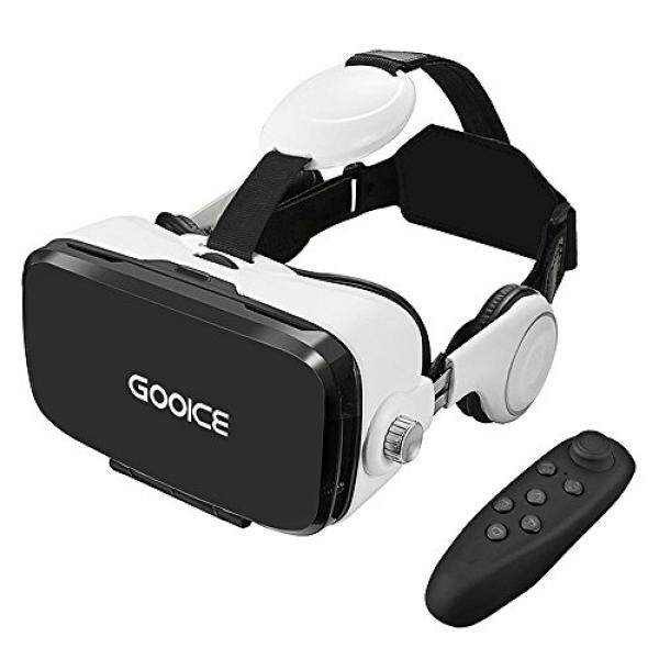 Gooice 3D Headset Vr Kaca Realitas Virtual, kacamata VR Built-In Headphones Stereo Mikrofon untuk 3D Film Permainan Video Nyaman untuk iPhone Samsung LG ZTE TCL Smartphone Android dari 4.7-6.2 inchs-Intl