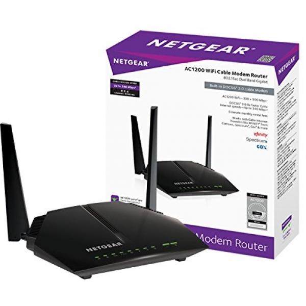 NETGEAR C6220-100NAS AC1200 (8x4) WiFi DOCSIS 3.0 Cable Modem Router Combo (C6220) Certified for Xfinity from Comcast, Spectrum, Cox, Cablevision & more - intl