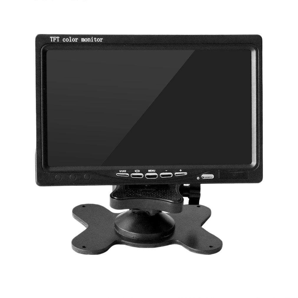 QNSTAR 7 Inch HD LED Touch Button Display 1024X600 AV/VGA/HDMI Monitor with Speaker Black