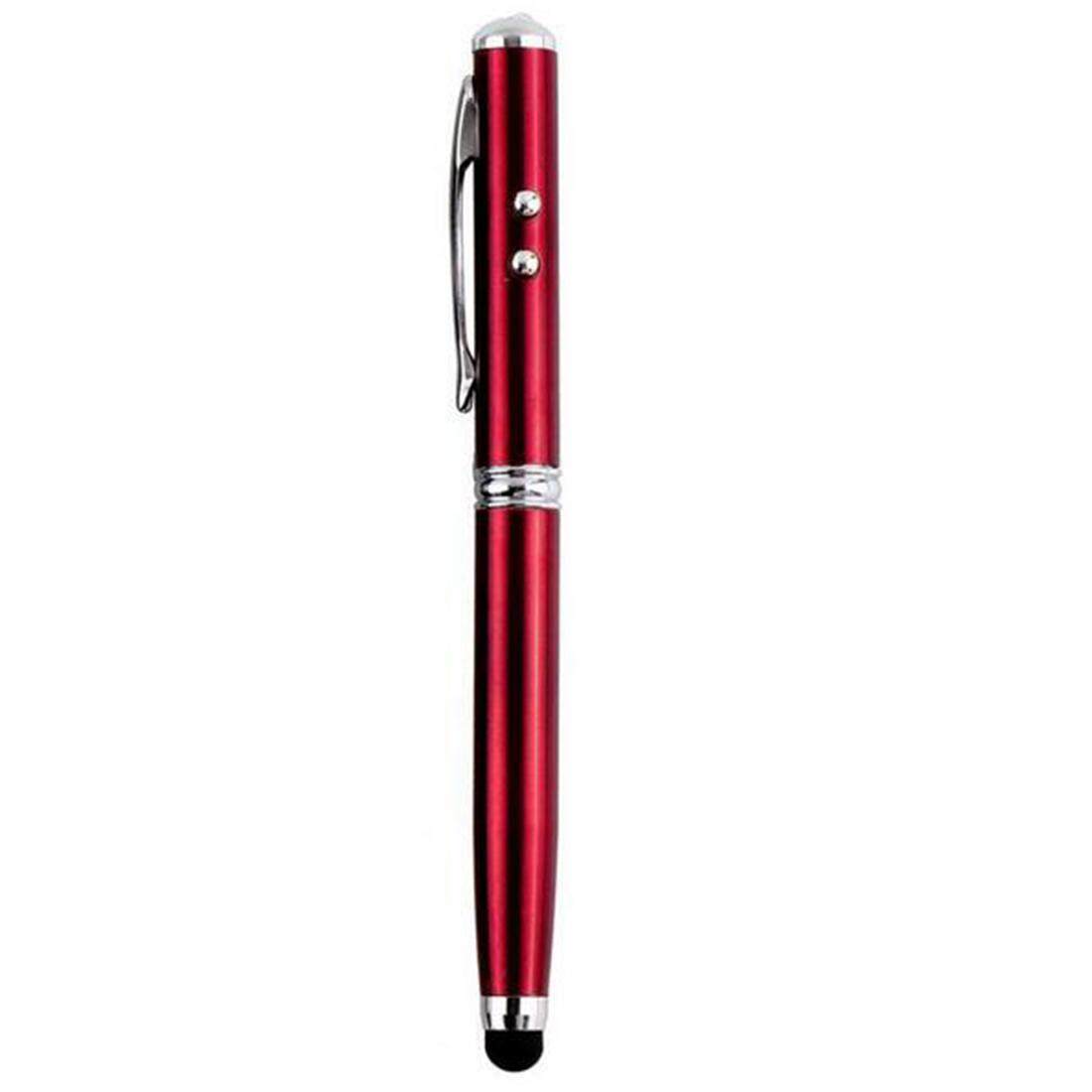 Noyokere Jual Panas Bagus Baru 4 Dalam 1 Ujung Karet Lembut Laser Penunjuk LED Senter Pena Stylus Layar Sentuh beberapa Warna-Internasional