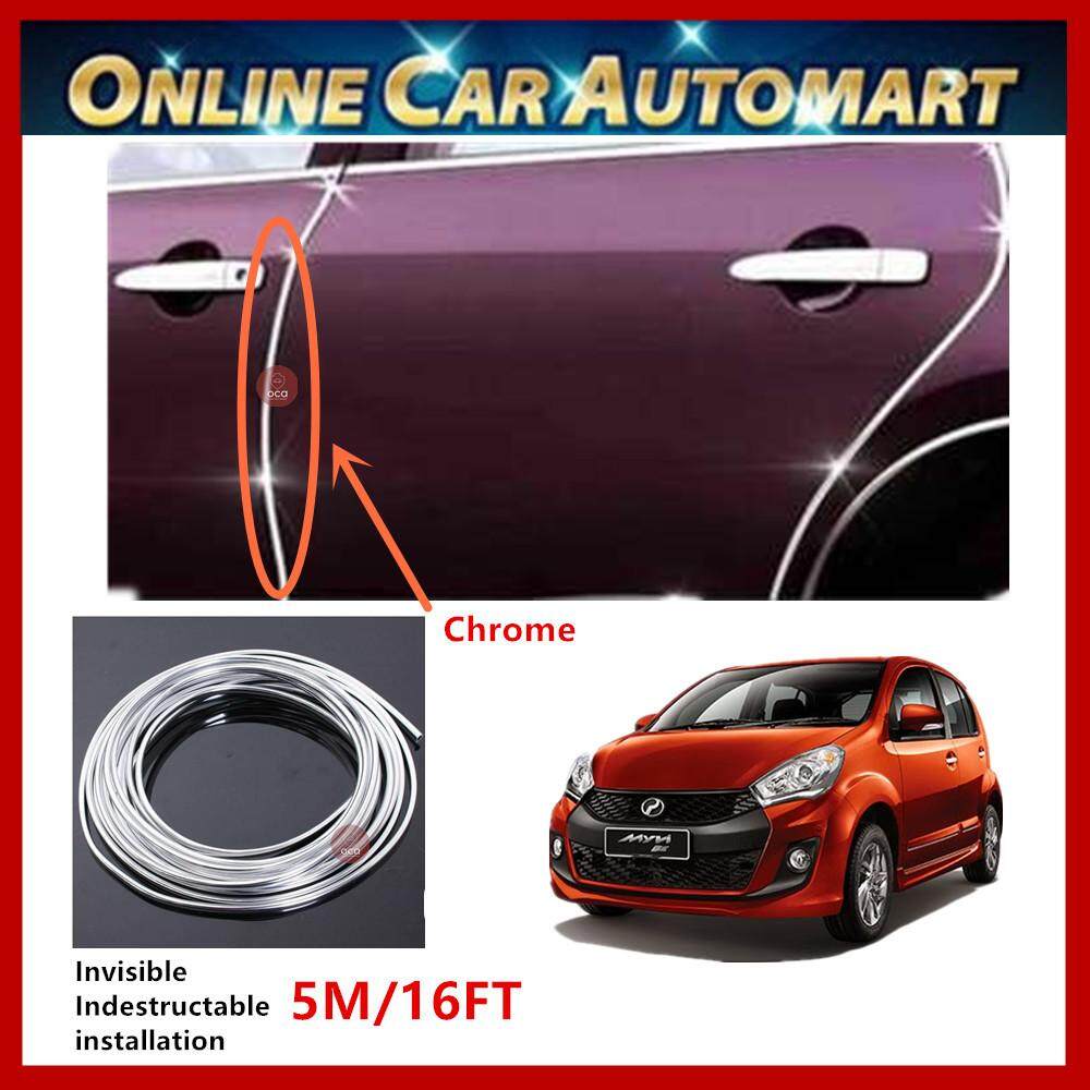 Perodua Myvi Icon 16FT/5M (Chrome) Moulding Trim Rubber Strip Auto Door