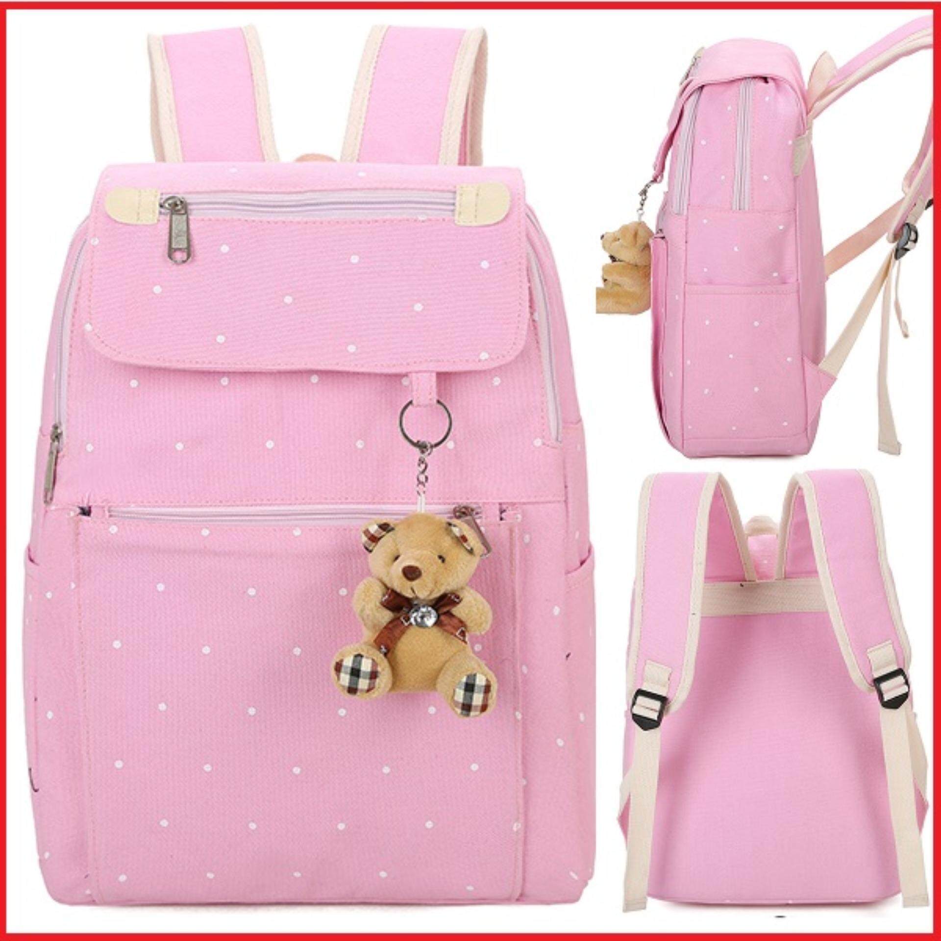 korean backpack pink