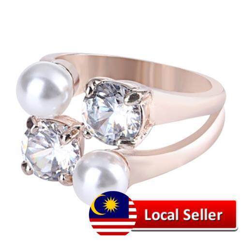 TRENDY ROMANTIC SQUARE GEOMETRIC ZIRCON EMBELLISHMENT PLATINUM ADJUSTABLE PLATED RING (GOLDEN)