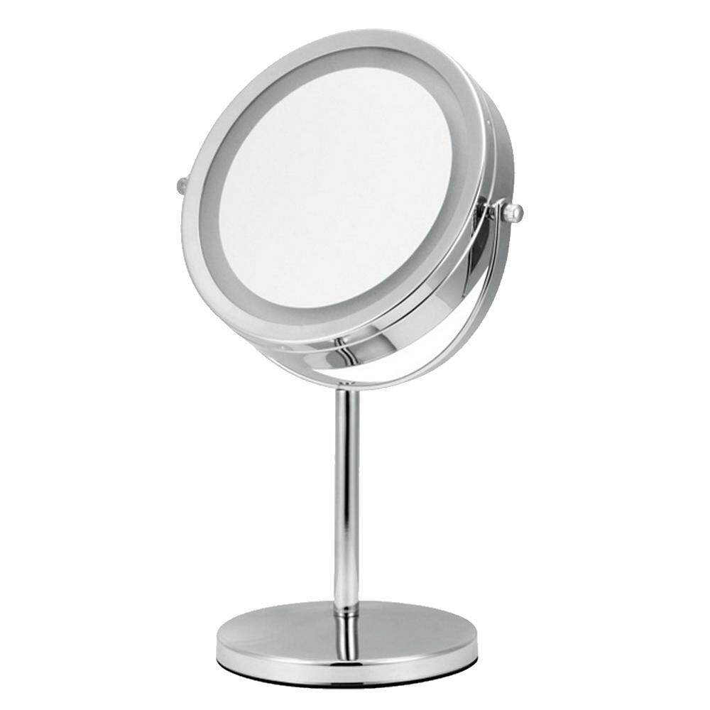 yongcai Led Vanity Mirror 13 Inches Circular Lighted Makeup Mirror Double-Sided Rotating Mirror With 5x Magnification , Silver Philippines
