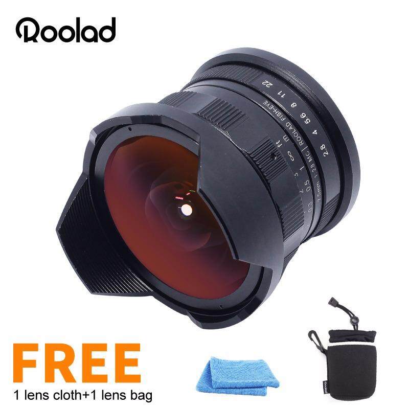 Roolad 7.5mm F2.8 Fisheye Lens for for Canon EOS M Mount EOSM M1 M2 M3 M5 M6 M10 Manual Mirrorless Camera lens Black