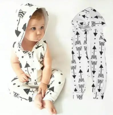 Newborn Infant Baby Boy Girl Romper Hooded Jumpsuit Bodysuit Clothes Outfit 0-2Y