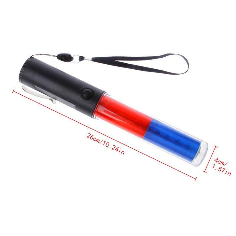 Powerful LED Flashlight Plastic Traffic Wand Torch 4 Modes Blizzard Flash