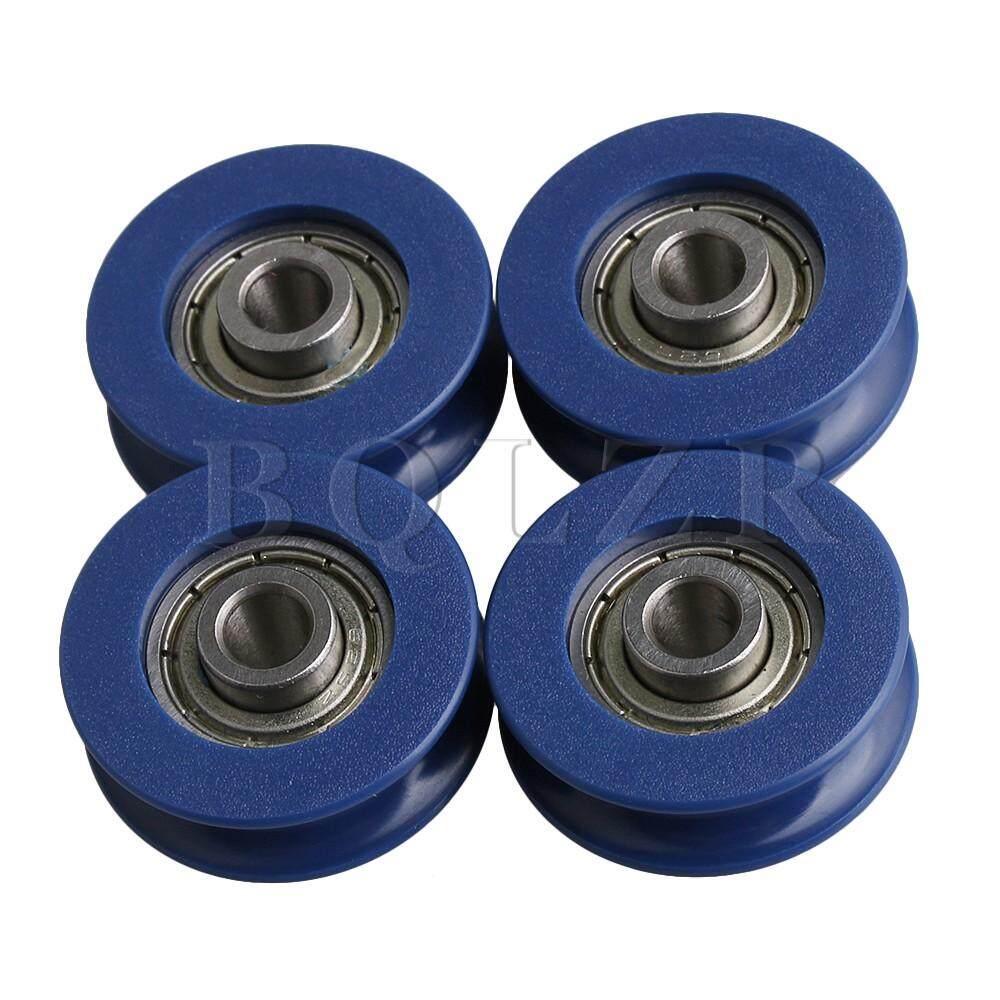 2.5.5x0.5x0.88cm U Tipe Panduan Groove Pulley Roda Lubang Bola Set 4 Biru