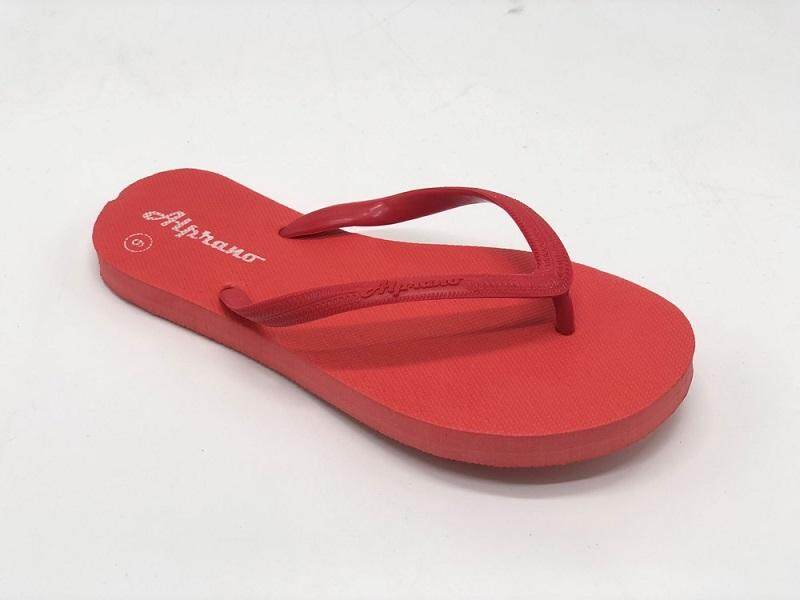 Alprano APL-01 Rubber Anti Slip Flat Slippers Beach Slippers Ladies Designs UK Size 6 (Red)
