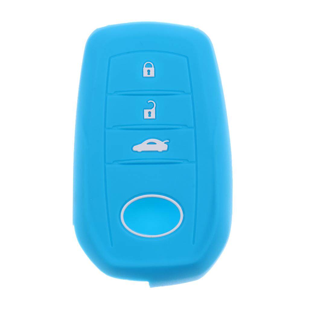 Miracle Shining Car Key Silicone 3 Buttons Protective Case Cover For Toyota Mirai Blue - intl