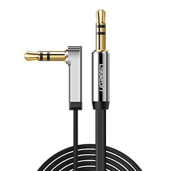 UGREEN 3.5mm Auxiliary Audio Jack to Jack cable 90 Degree Right Angle for Apple iPhone, iPod, iPad, Samsung, Smartphones, Tablets and Speakers,24K Gold Plated Male to Male (6FT, Black) - intl