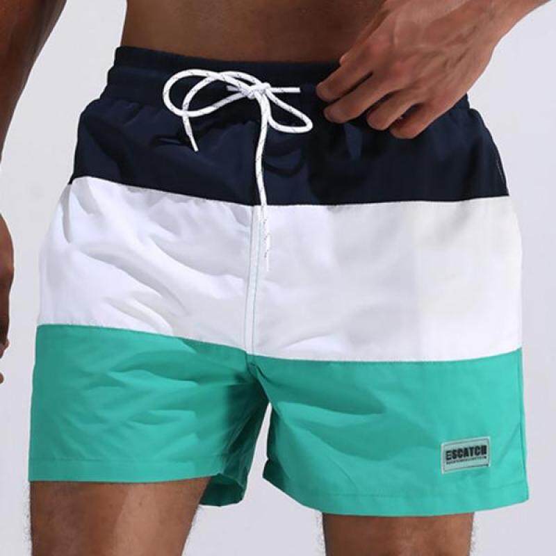 Nơi bán Ngoài trời Rời Túi Sọc Thoáng Khí Đồ Bơi Ban Quần Short Nam Xanh Lá-quốc tế
