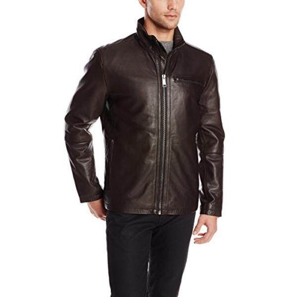 Leather Jackets For Men Mens Marc New York By Andrew Mens Slider Lightweight Cow Leather Jacket Brown