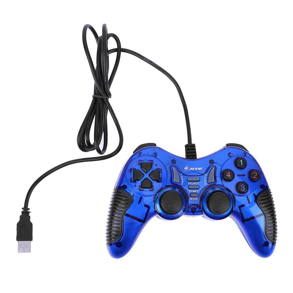 CN2021 Vibration Joypad Game Controller Gamepad USB Wired Joystick(Blue)