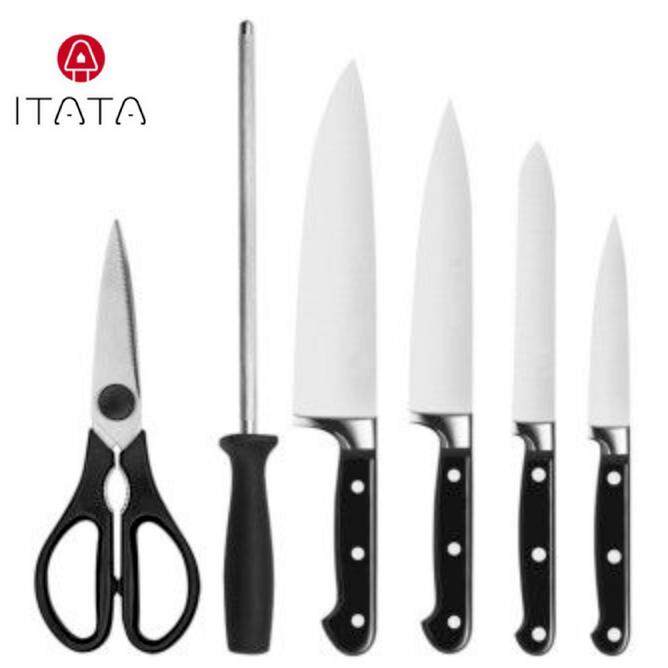 ITATA 6+1 Stainless Steel Knife Set with Chopping Board White