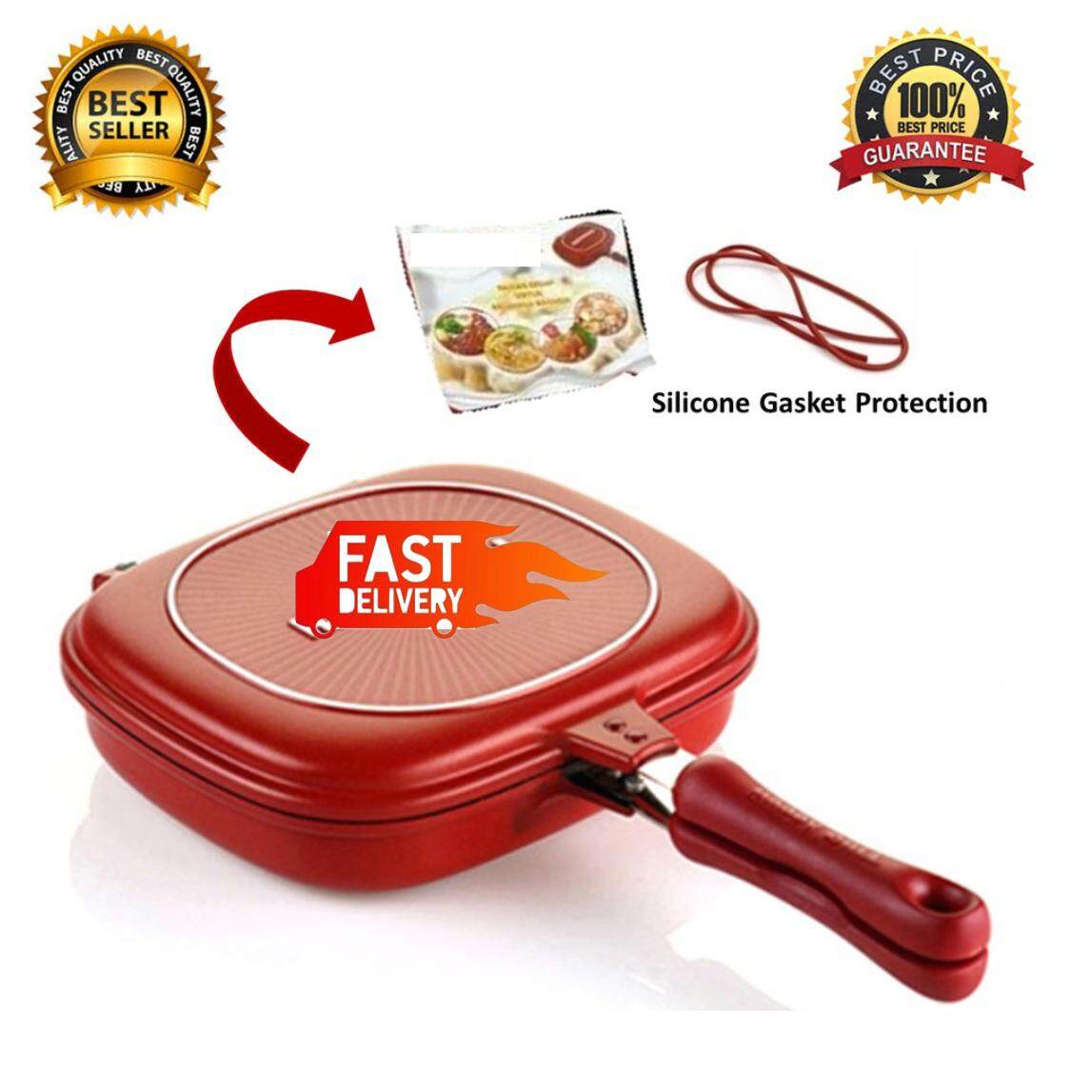 Home Kitchen Dining At Best Price In Made In Korea 32cm Double Sided Foldable Frying Non Stick Grill Pressure