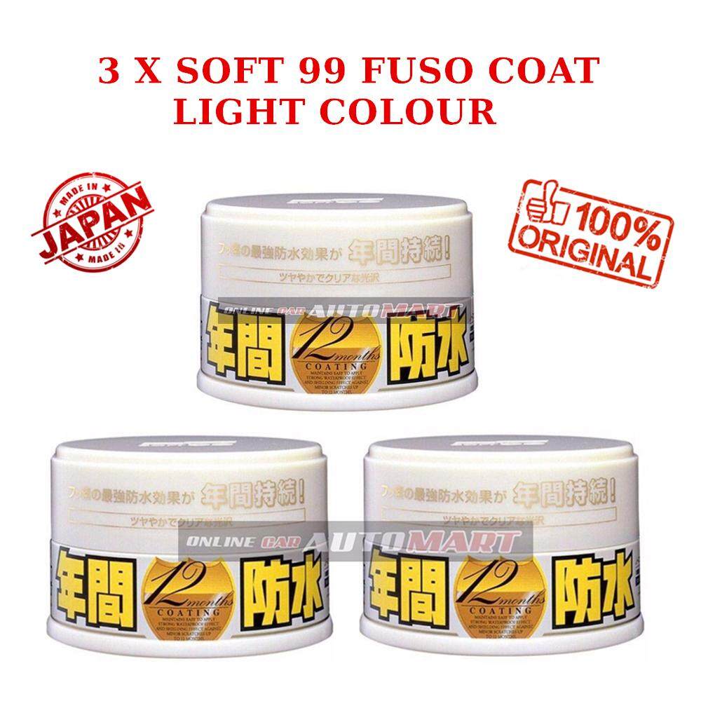 3 X Soft99 Fusso Coat 12 Months Light Color Wax - 200g