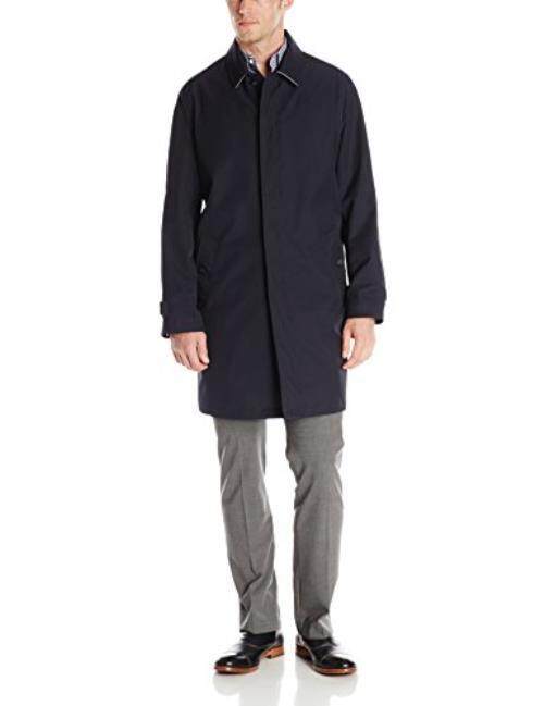 Tommy Hilfiger Pria Farel Terbang Depan Mantel, Angkatan Laut/Biru, 44 Regular-Internasional