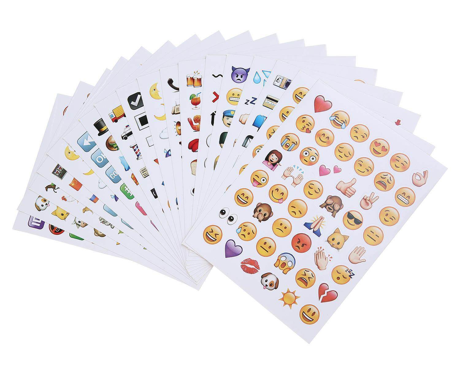 qooyonq Emoji Stickers 19 Sheets 912 With Happy Faces Kid Stickers For Phone Facebook Twitter - intl
