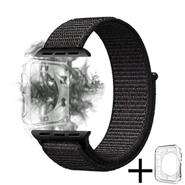 Almm Apple Jam Tangan Tali 38 Mm, TERBARU Tenun Nilon Tali, lembut Dapat Bersirkulasi Sport Putaran dengan Kait dan Putaran Pengikat Dapat Disesuaikan Penutupan Pergelangan Tangan Tali Penggantian Tali untuk Apple Jam Tangan Tali Seri 3/2/1-Internasional