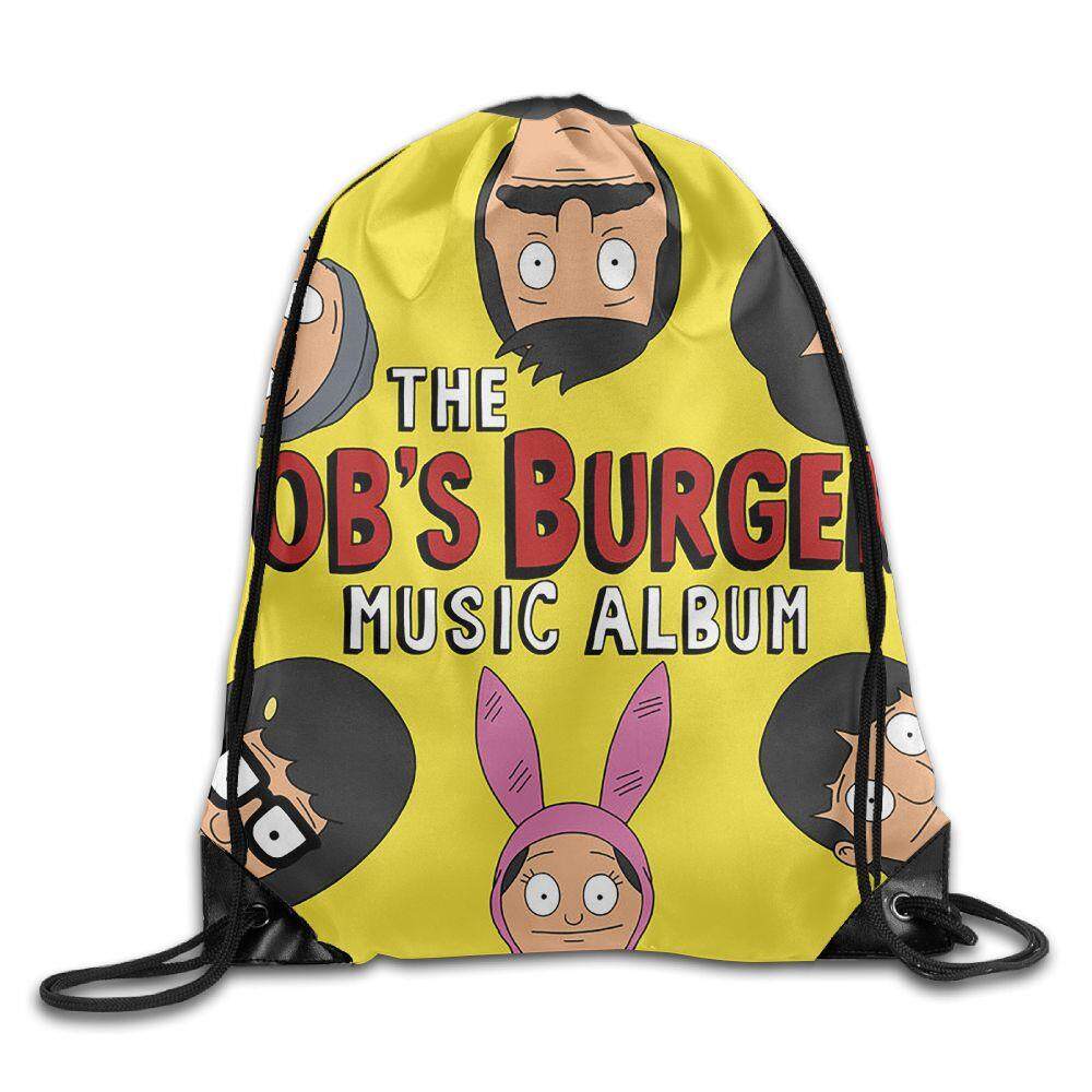 3D Cetak Bobs Burger Shoulders Tas Wanita Kain Ransel Perempuan Sorotan Port Drawstring Perjalanan Sepatu Penyimpanan Tas-Internasional