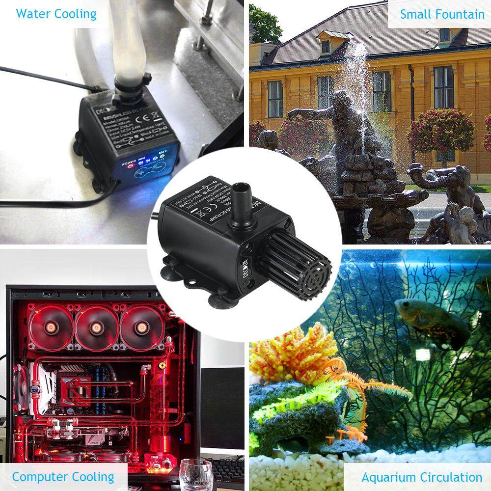 Anself Mini 12V 9W Brushless Water Pump 300L//H Lift 450cm for Fountain Aquarium