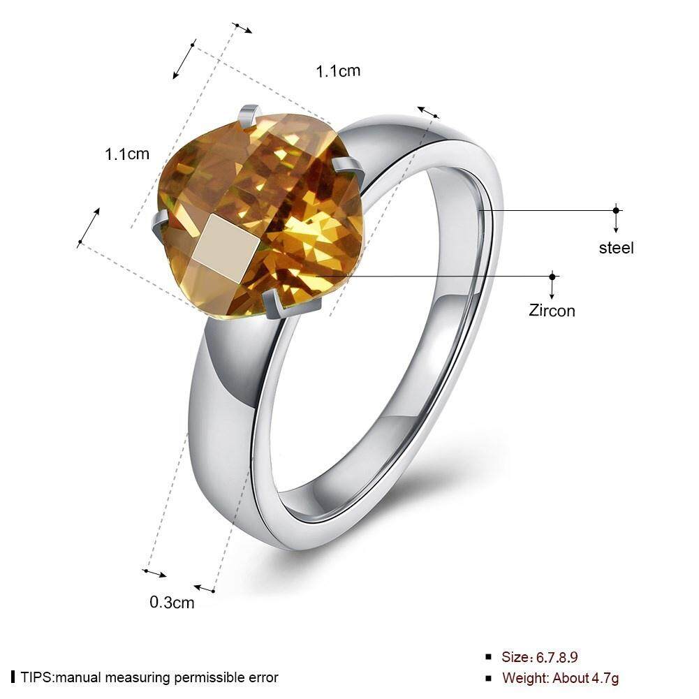 Kemstone Fashion Berlian Bening Cincin Lapis Perak Bulat Crystal Jari Cincin untuk Wanita