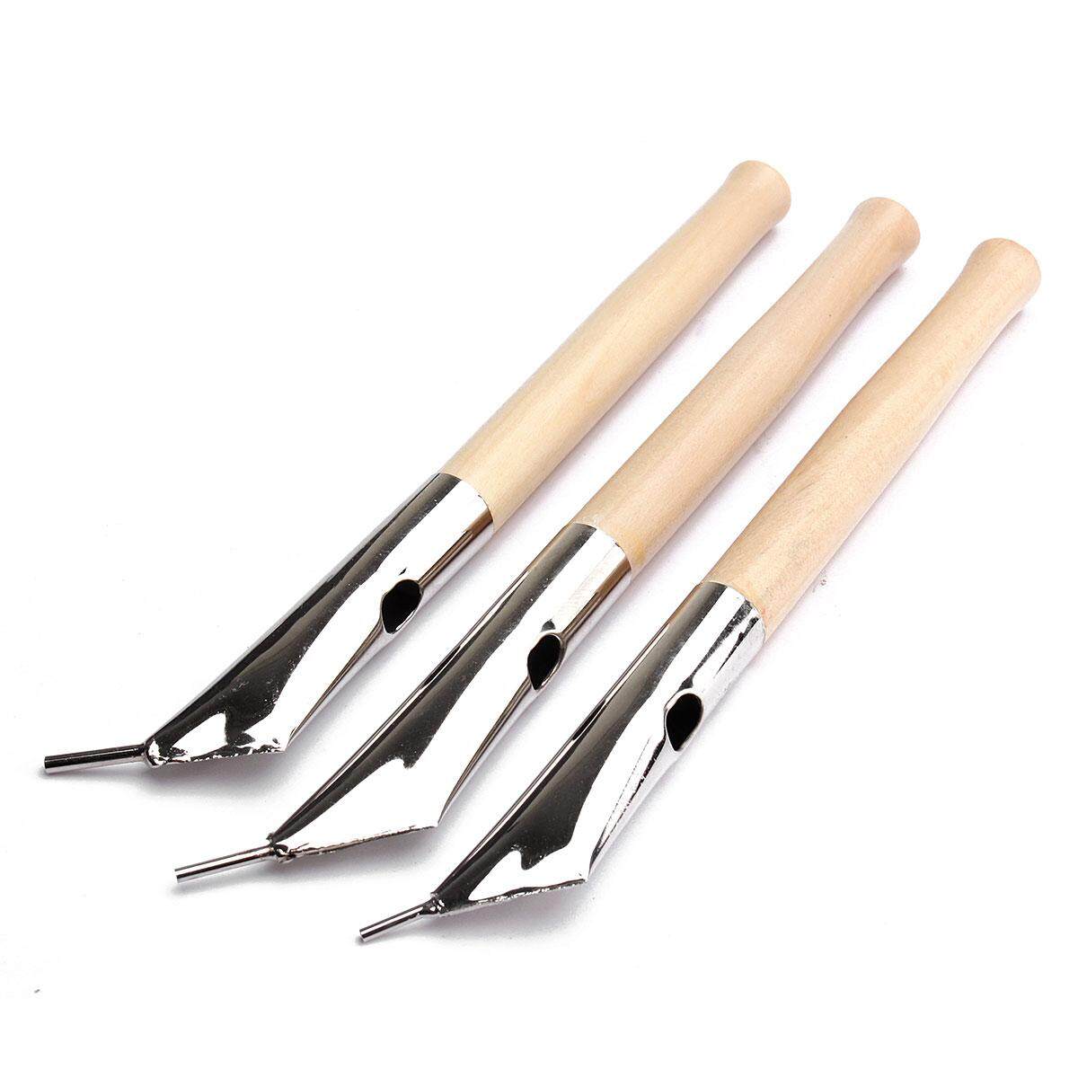 3 Stainless Steel Sculpture Fabric Tjanting Spout Wax Printing Batik Pens Tools