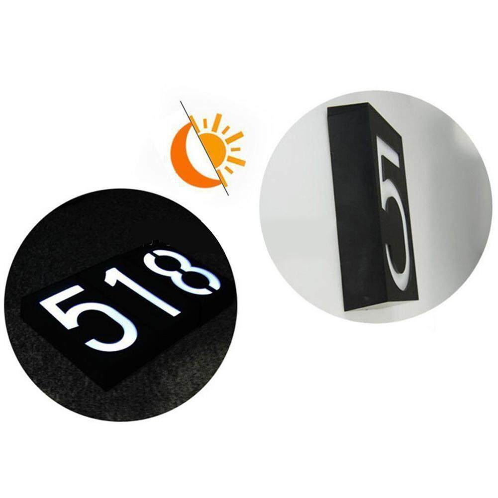 Solar Powered House Number Doorplate Lamp 6 LED Light-operated Wall Light Sign Lamp - intl Singapore