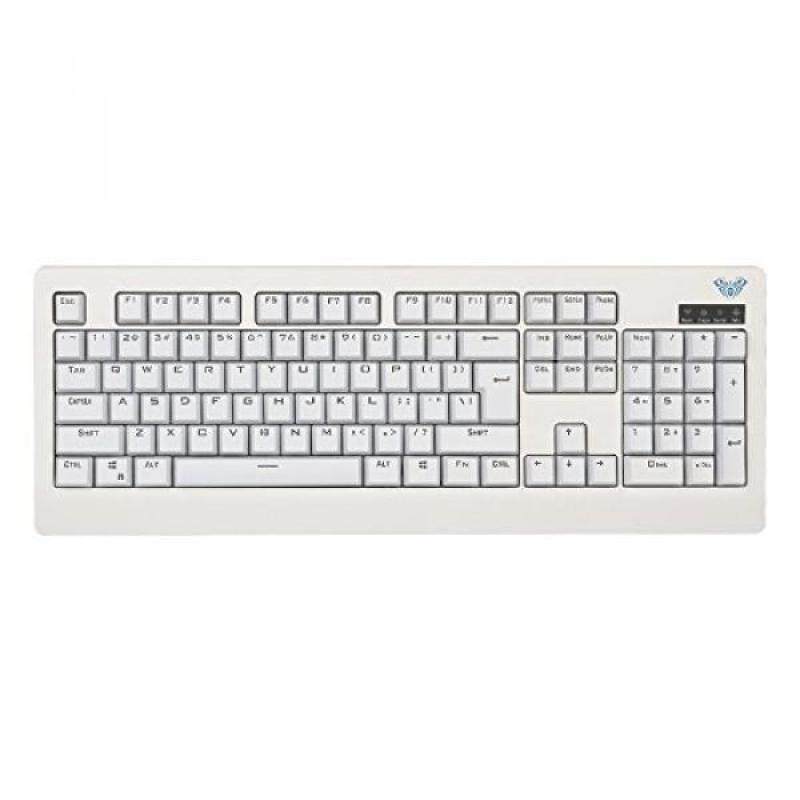Aula-Mechanical Demon King, Mechanical Keyboard, Blue Switches, Wired USB Gaming Keyboard,104-Key, Anti-Ghosting for PC,Mac,Laptop,Gamer(White) - intl Singapore
