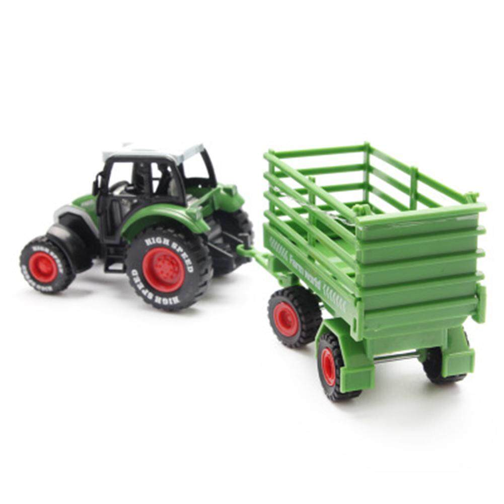 Mainan Indah Inersia Pertanian Model Kendaraan Mainan 1: 64 Paduan Farmer Mobil/Tanker/Flatbed Trailer/Trailer Mobil Tarik Kembali Mobil Mainan untuk Hadiah Collection Gaya: farmer Mobil