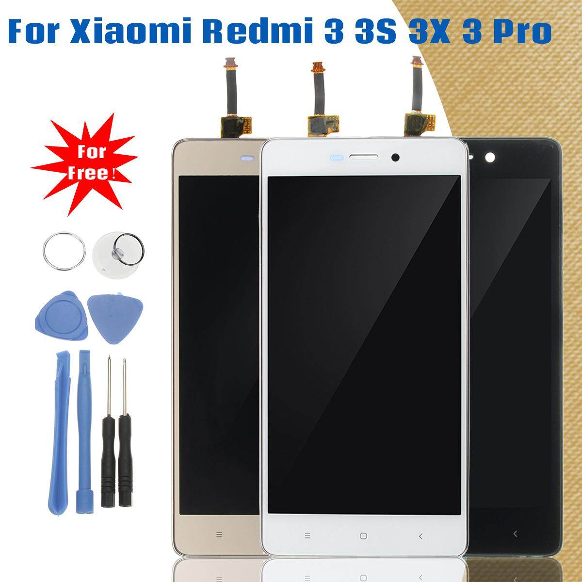 Layar LCD Digitizer Layar Sentuh W Bingkai untuk Xiaomi Redmi 3 3 S 3X3 Alat Pro Putih- internasional