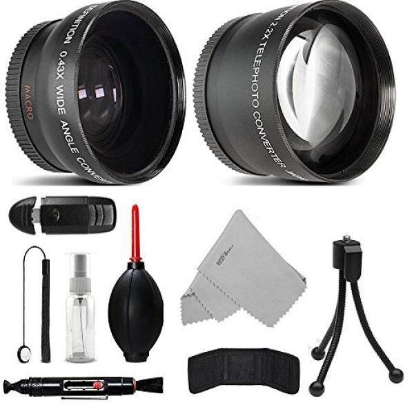 40.5mm Telephoto & Wide Angle w/ Macro Attachment Conversion Lens Set for Sony Alpha a6500, a6300, a6000, a5000, a5100, a3000 Nikon 1 AW1, J1, J2, J3, J4, S1, S2, V1, V2 Mirrorless Digital Camera