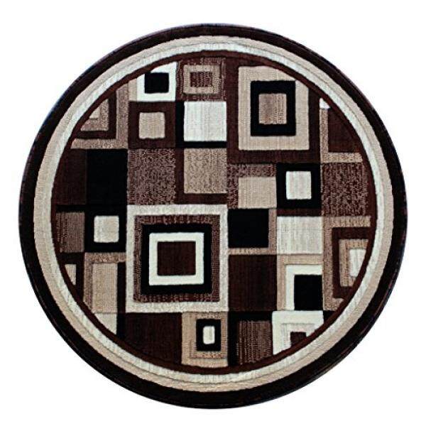 Moderen Sepanjang Permadani 4 Ft. X 4 Ft. Cokelat #125-Internasional