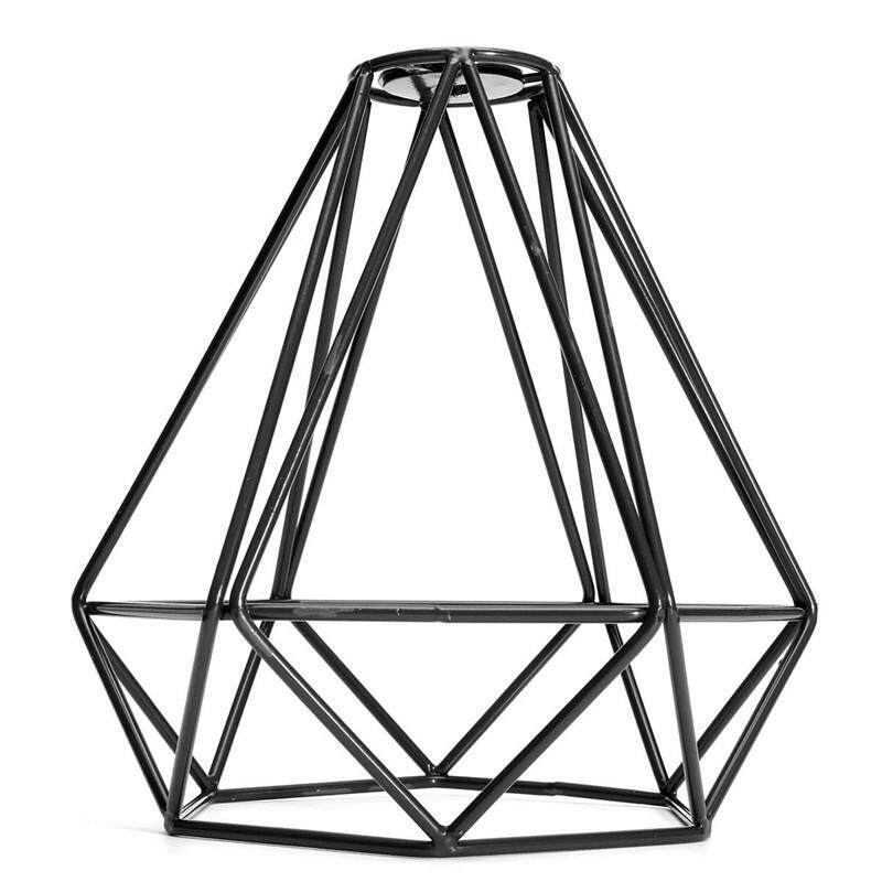 Lampshade Modern Lamp Cover Loft Industrial Edison Metal Wire Frame Ceiling Pendant Hanging Light Lamp Cage Fixture (Black) - intl