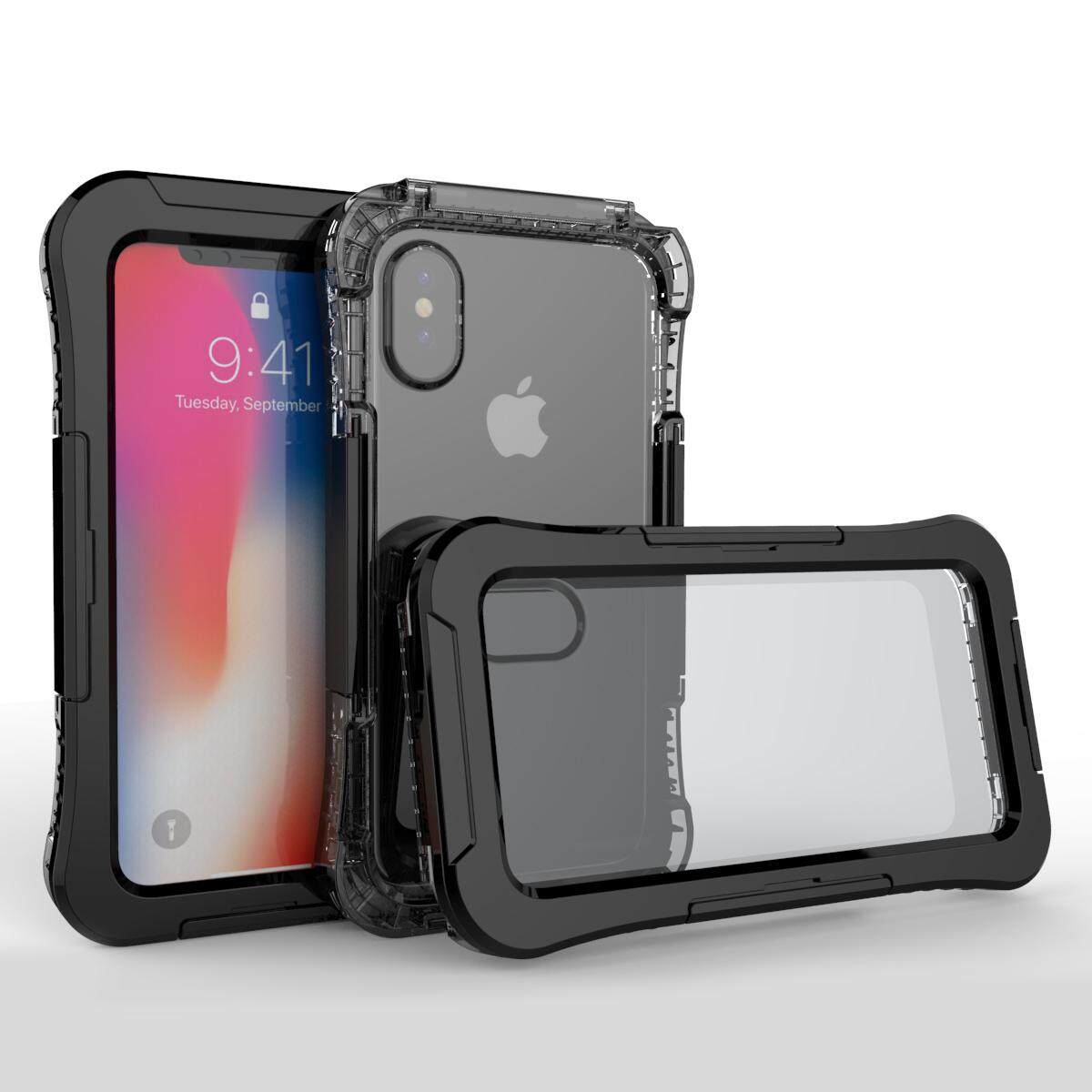 Moonmini Penuh Badan Di Bawah Air Anti-Air Anti Guncangan Tahan Debu Dirtproof Case Sarung Pelindung untuk iPhone X-Internasional