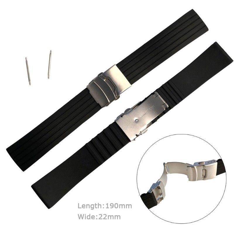 Silicone Rubber Strap 22mm for Samsung Gear S3 Fenix Chronos Sport Watch Band Safety Clasp