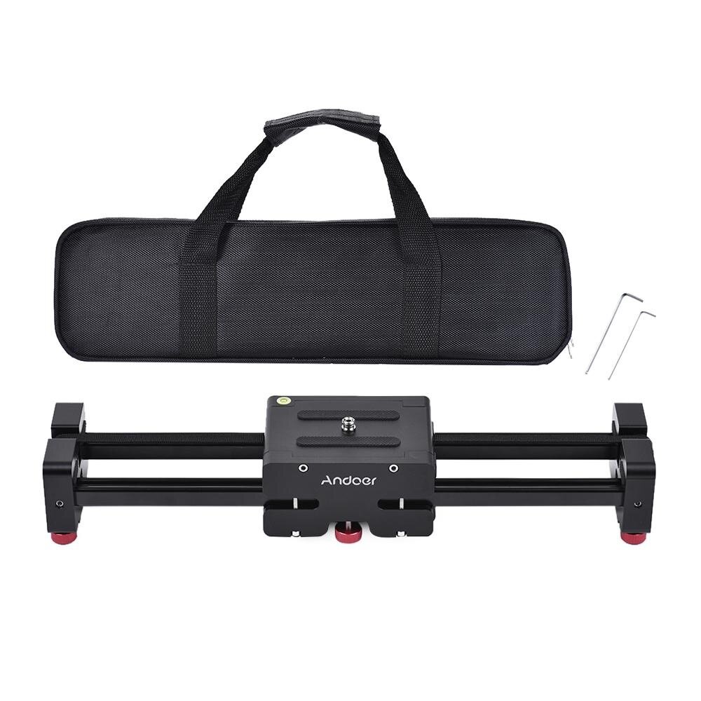 Andoer Persegi-40 Retractable Kamera Video Slider Dolly Penstabil Rel Jalur 40 Cm Panjang 80 Cm Sebenarnya Geser Jarak Aluminium Aloi Dibangun untuk Perkakas Bertualang Set Pjs-Intl