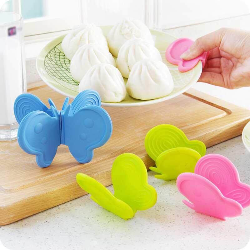 Butterfly creative kitchen silicone insulation against hot plate clip With magnet taken oven thickened protect hands take bowl - intl