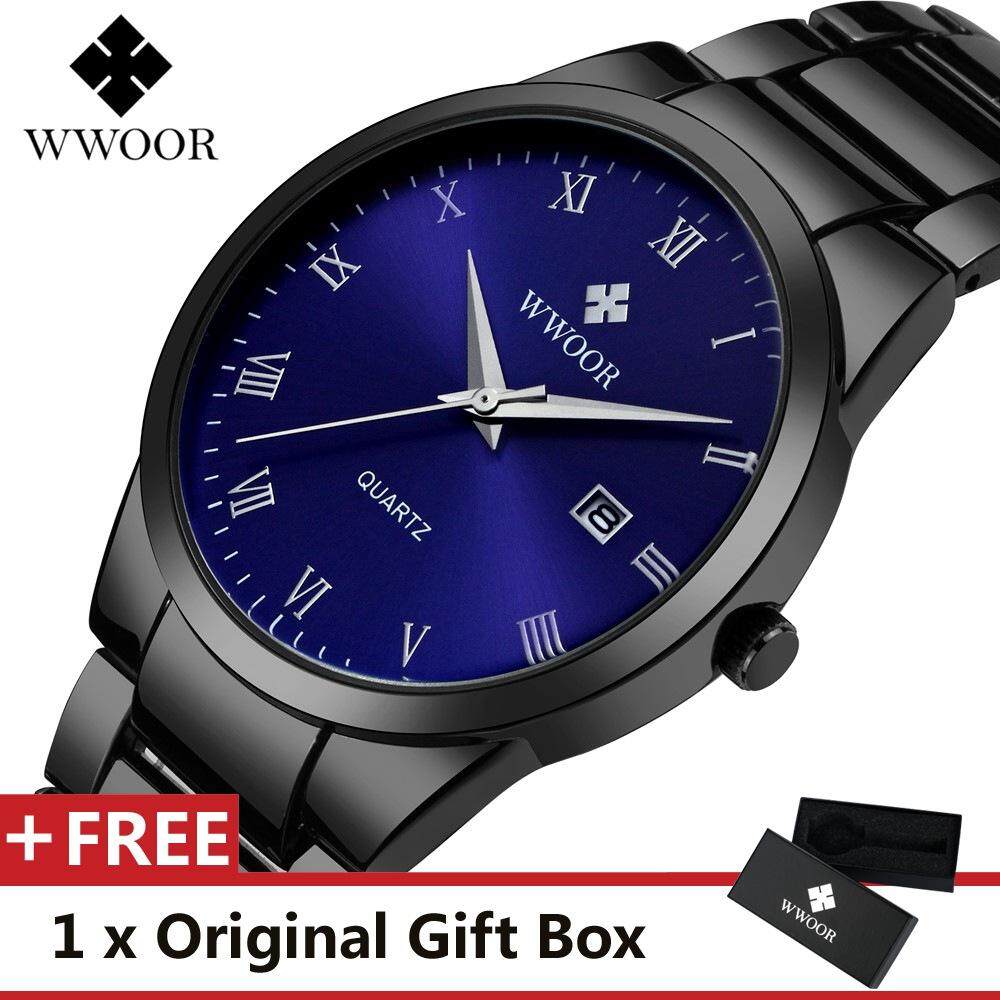 Wwoor Mewah Atas Jam Bermerek Terkenal Fashion Olahraga untuk Pria Jam Tangan Kuarsa Baja Anti Karat Tahan Air Jam Tangan untuk Pria WR8830-Intl