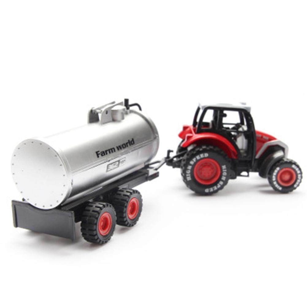 Mainan Indah Inersia Pertanian Model Kendaraan Mainan 1: 64 Paduan Farmer Mobil/Tanker/Flatbed Trailer/Trailer Mobil Tarik Kembali Mobil Mainan untuk Hadiah Collection Gaya: tanker