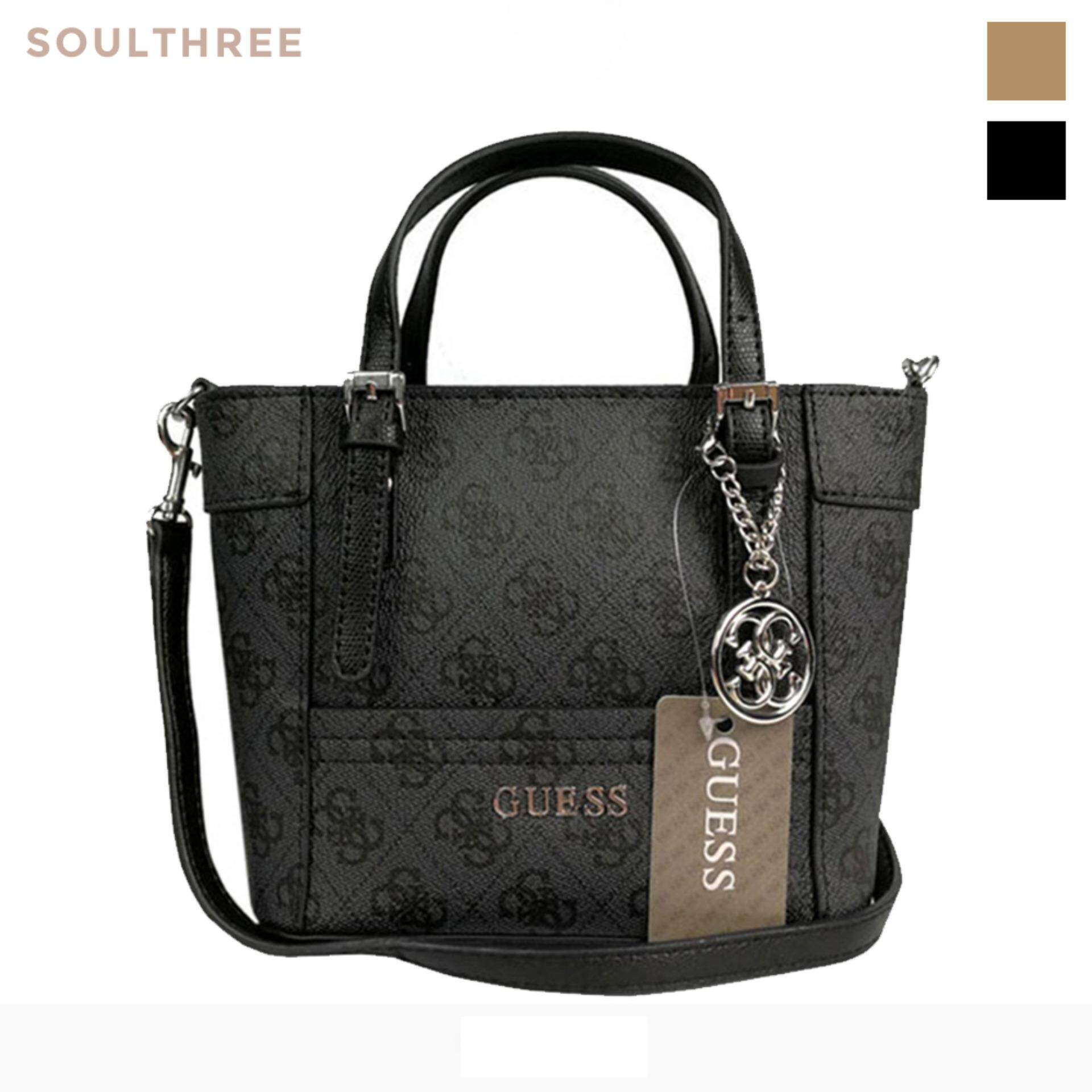 Fitur Tas Wanita Original Guess Evolve Woman Shoulder Bag 628007 Guess Imported Delaney Signature Logo Pattern Pee Mini Crossbody Handbag Messenger Sling Shoulder Bag
