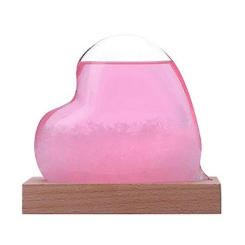 leegoal Desktop Heart Shape Storm Glass Crafts Outdoor Weather Forecast Bottle Barometer Creative Modern Decoration Stylish Singapore