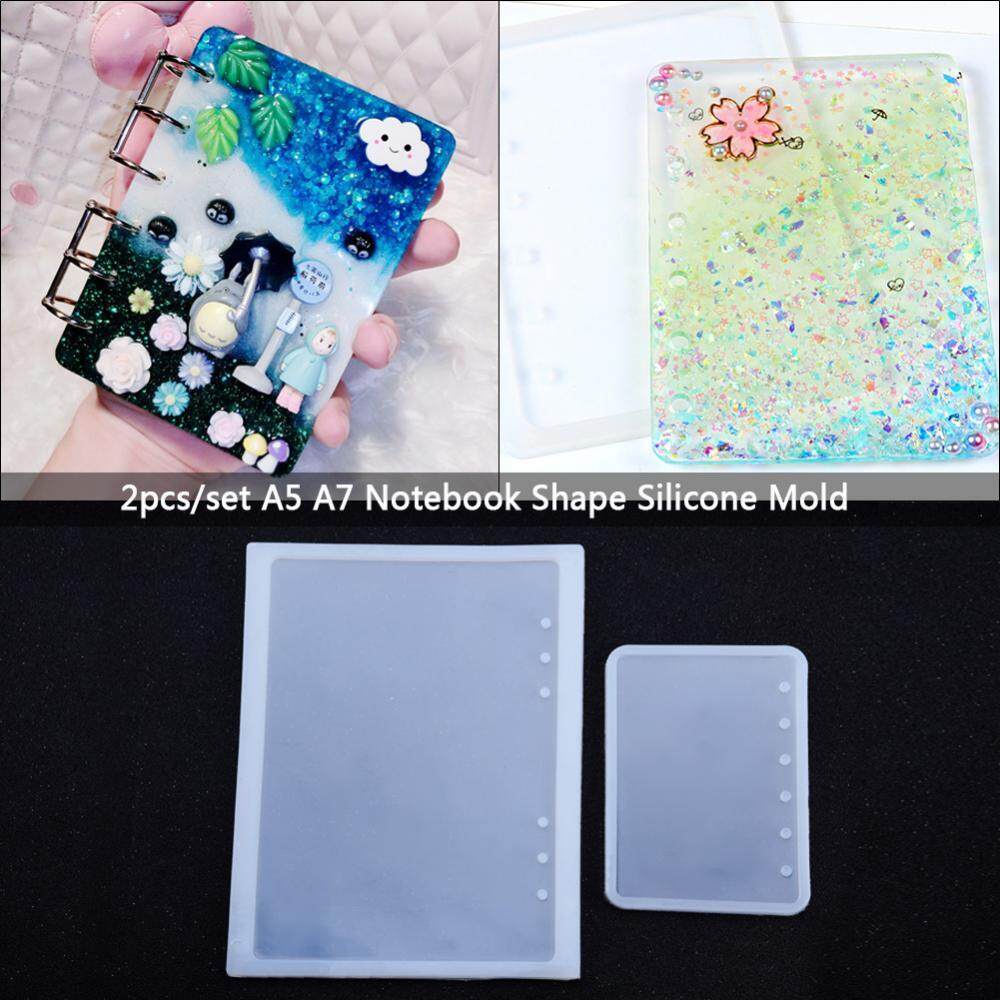 2 cái/bộ A5 A7 Xách Tay Hình Khuôn Silicon cho Diy Nhựa Dính Pha Lê Notepad Bao-quốc tế