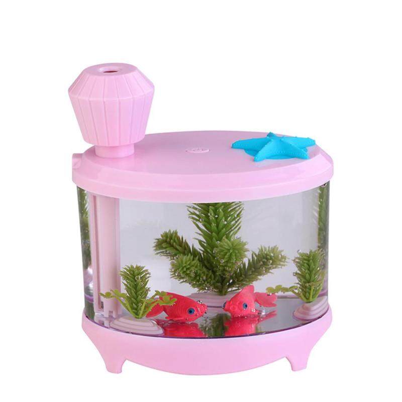 sougou 460ml USB Portable Small Fish Tank Cool Mist Aroma Humidifier Air Purifier With 7 Cloor LED Lights And Timer For Office Home Kids Bedroom(Green) Singapore