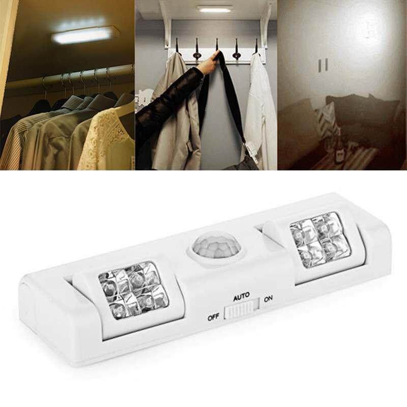 8 LED Wardrobe Cupboard Closet Motion Sensor Lamp Cabinet Light Auto PIR - intl Singapore