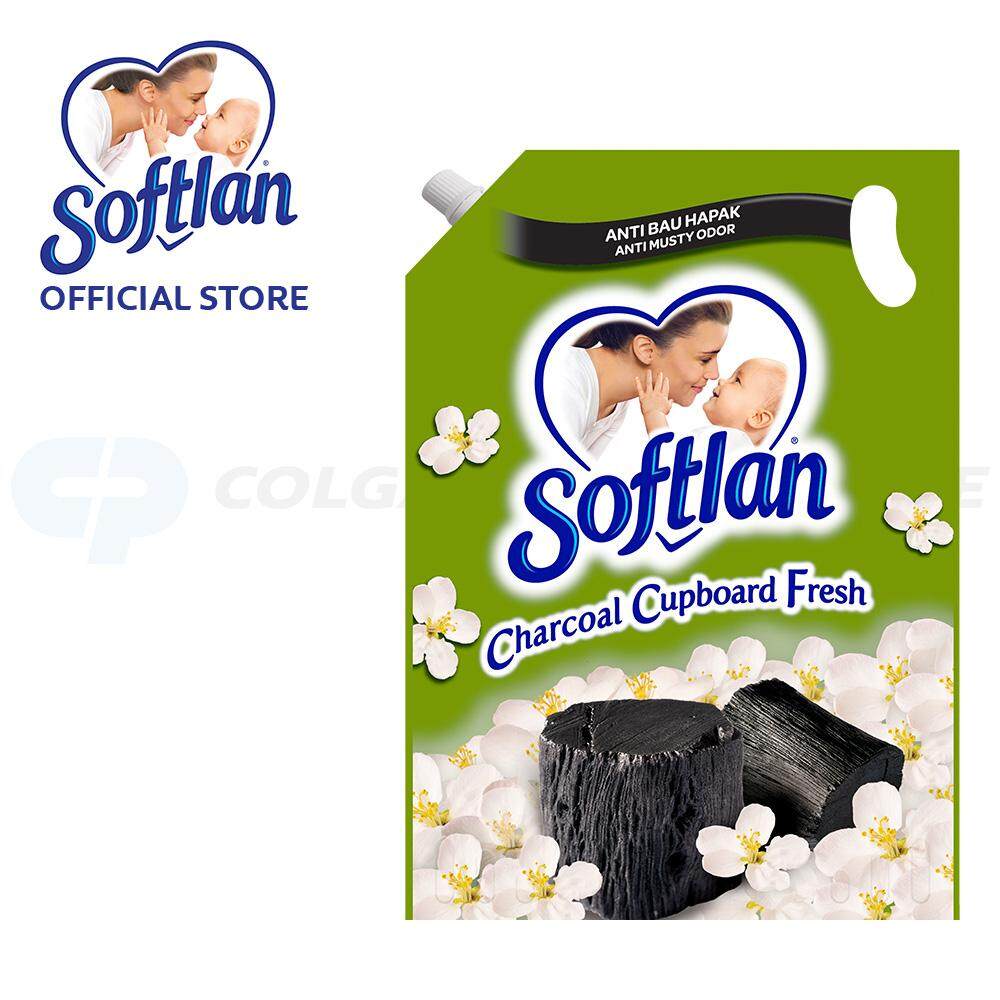 Softlan Anti Wrinkles Charcoal Cupboard Fresh (Green) Fabric Conditioner 1.6L Refill